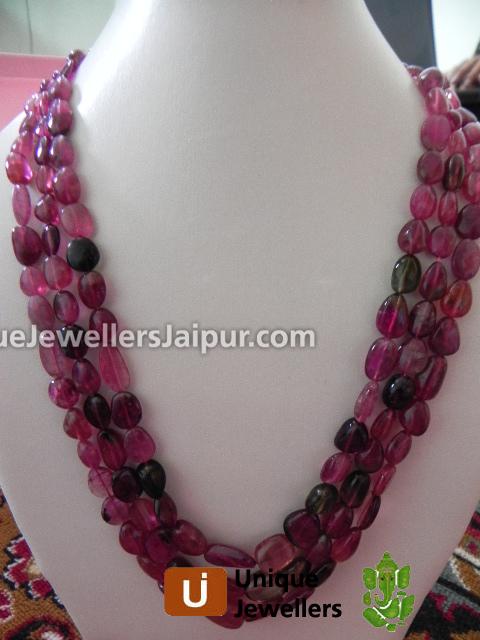 Multi Tourmaline Plain Nugget Beads